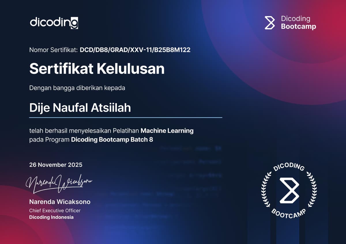 Machine Learning Bootcamp Batch 8